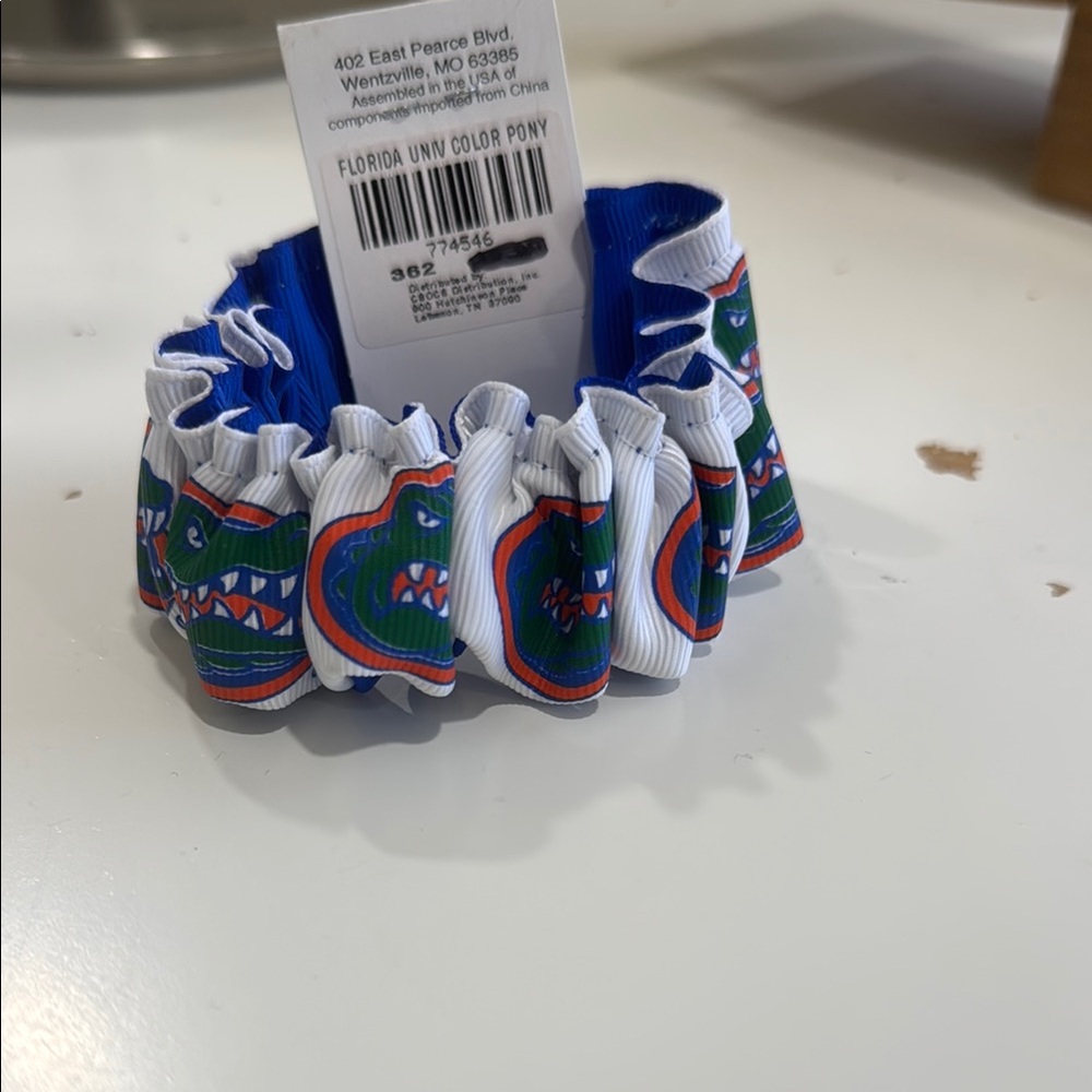 Florida Gators Blue and White Hair Pony